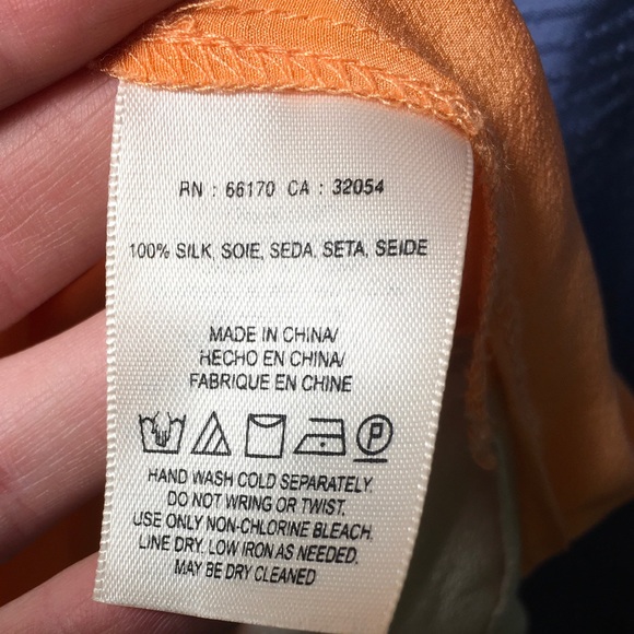 Orange 100% Silk Maeve Top - Picture 4 of 6